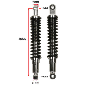 HONDA MT50, HONDA MB50 REAR SHOCK ABSORBERS 310mm Long black/chrome (PAIR) MMP11165