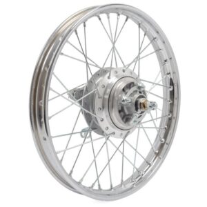 YAMAHA FS1, YAMAHA FS1-E COMPLETE REAR WHEEL ASSEMBLY 17" Early stub axel type up to 1977 **NEW PRODUCT**  MMPH1021