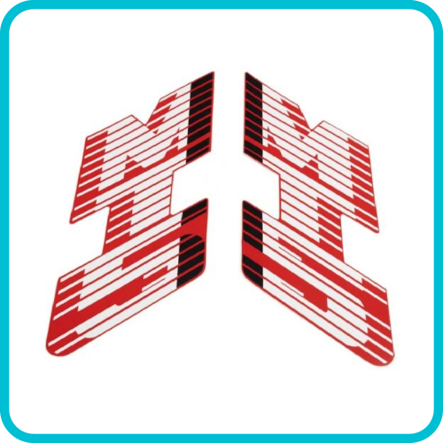 HONDA MT50, MT5 (1988-89) FUEL TANK STICKET SET FOR RED MOPED 87129-167-900ZB & 87130-167-900ZB MMP0183101