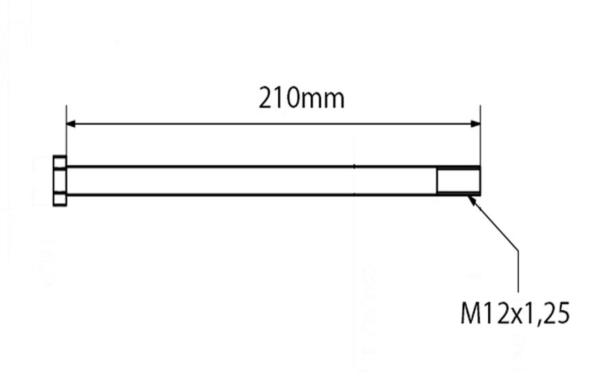HONDA MT50, MB50, MT80, MB80 REAR SWINGING ARM SHAFT ASSEMBLY Length: 210mm Thread: M12x1.25 MMP0638406 - Image 2