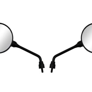 Mirrors Left & Right 8mm Black Round Large Head With Short Stem