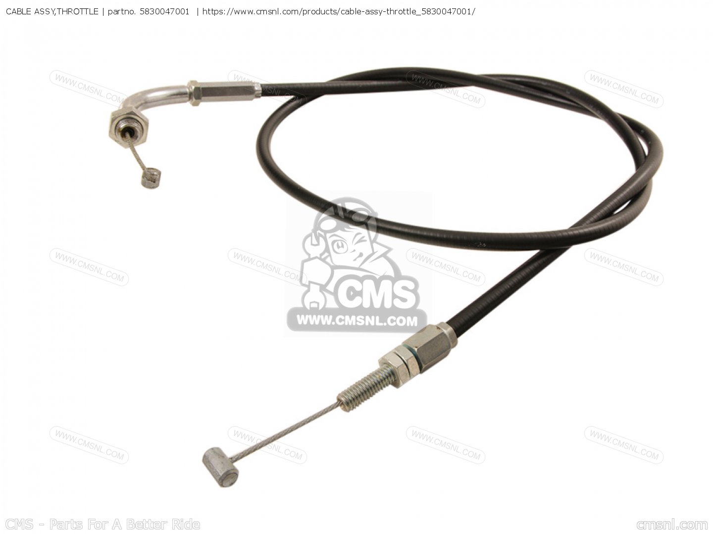 SUZUKI GS550E (1980), GS750B (1977), GS750E (1978-79), GS1000D (1978-79), GS1000E (1978-80) THROTTLE CABLE 58300-47001