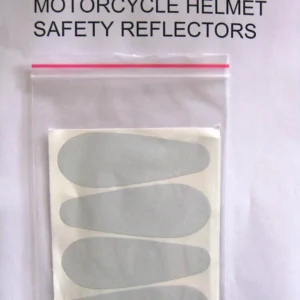 STICK ON REFLECTORS FOR HELMETS, CLOTHING, LUGGAGE REAR OF MACHINES ETC SILVER TEARDROP SHEET OF X4