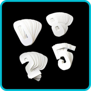WHITE RACE NUMBER VINYL STICKER SET (0–9) – 20cm (8") PACK