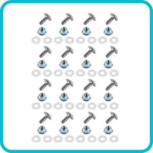 Plastic Fender Mounting Kit M6 x 16mm Bolt, Flange Nut & Nylon Washer Set - Pack of 16 = 64pcs