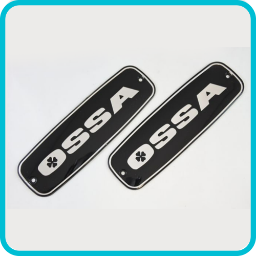 OSSA MAR, SDR, STILETTO, TT PIONEER, ENDURO, PHANTOM GP, EXPLORER FUEL TANK BADGES (1970-78) by VINTCO OW-118-725 - Image 2