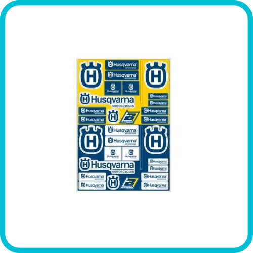 HUSQVARNA STICKER SET SHEET LOGO PRE-CUT 5076HS