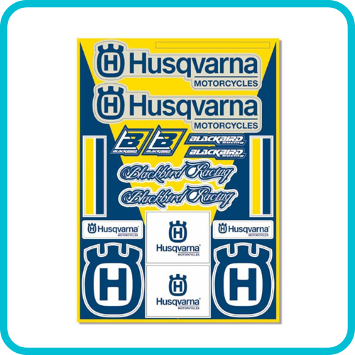 HUSQVARNA UNIVERSAL KIT STICKER SHEET BLACKBIRD 5602