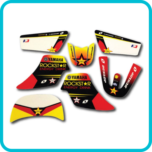 YAMAHA PW50 ROCKSTAR RED/YELLOW/BLACK DECALS STICKER KIT