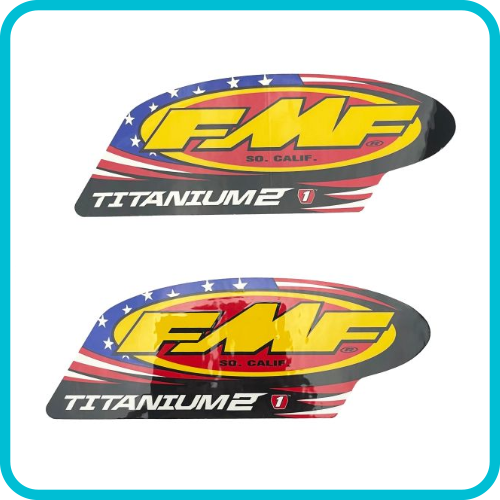 Sticker Vinyl End of the line Ti2 Exhaust Silencer Patriotic Decal Pair - FMF 012786