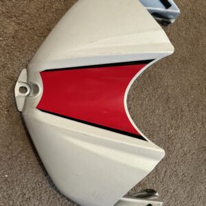 YAMAHA YZF-R6 2C0 (2006-07) FUEL TANK FRONT COVER IN WHITE & RED PRE-OWNED 2C0-2171A-00-P1