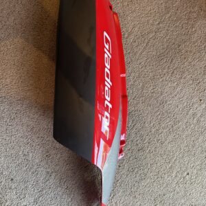 Lexmoto Gladiator Panel (Rear Right) Gloss Red/Matt Gunmetal with Lexmoto Decals (NEW OLD STOCK BUT DAMAGED) PNLRR077