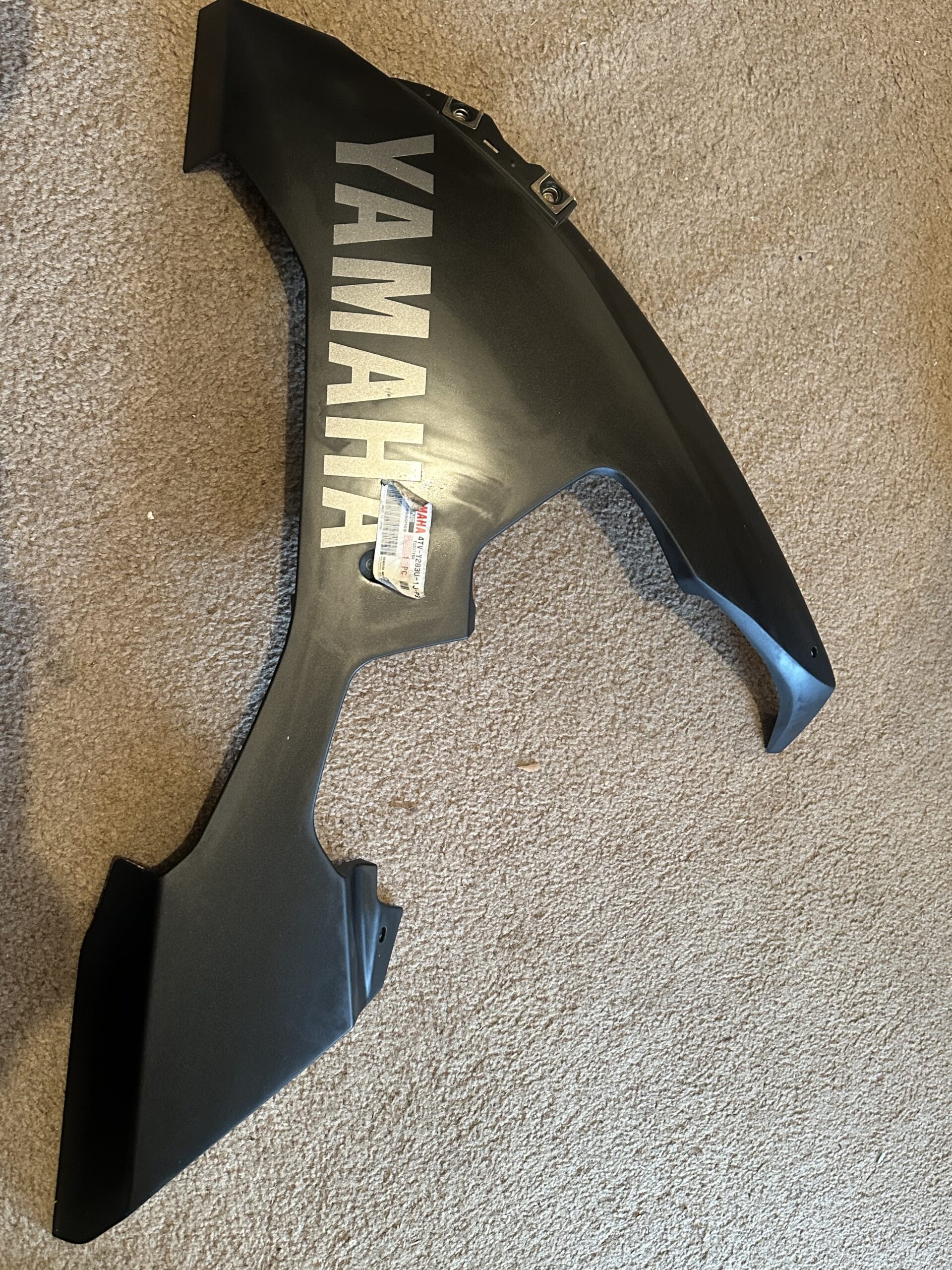 YAMAHA YZF600R R6 4TV/4WD/4WE (2002-03) L/H FAIRING LOWER PANEL IN MATT BLACK GENUINE NEW 4TV-Y283U-1J-P3