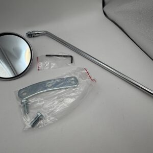 Vespa Lambretta Star 7212 Scooter Mirror Left 10mm Chrome Round 23mm from head to bend, 4cm from bend to end of thread, 2cm thread length MMP283605HL