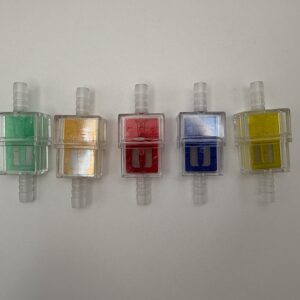 FUEL FILTER in-line 7mm in 7mm Out (OBLONG TYPE) IN GREEN/ORANGE/RED/BLUE/YELLOW (SEE DROP DOWN BOX) MMP348907H