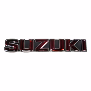 Suzuki GT250, GT185, GT550, GT380 classic fuel tank badge Silver & Red with Black Background (EACH) MMP913274